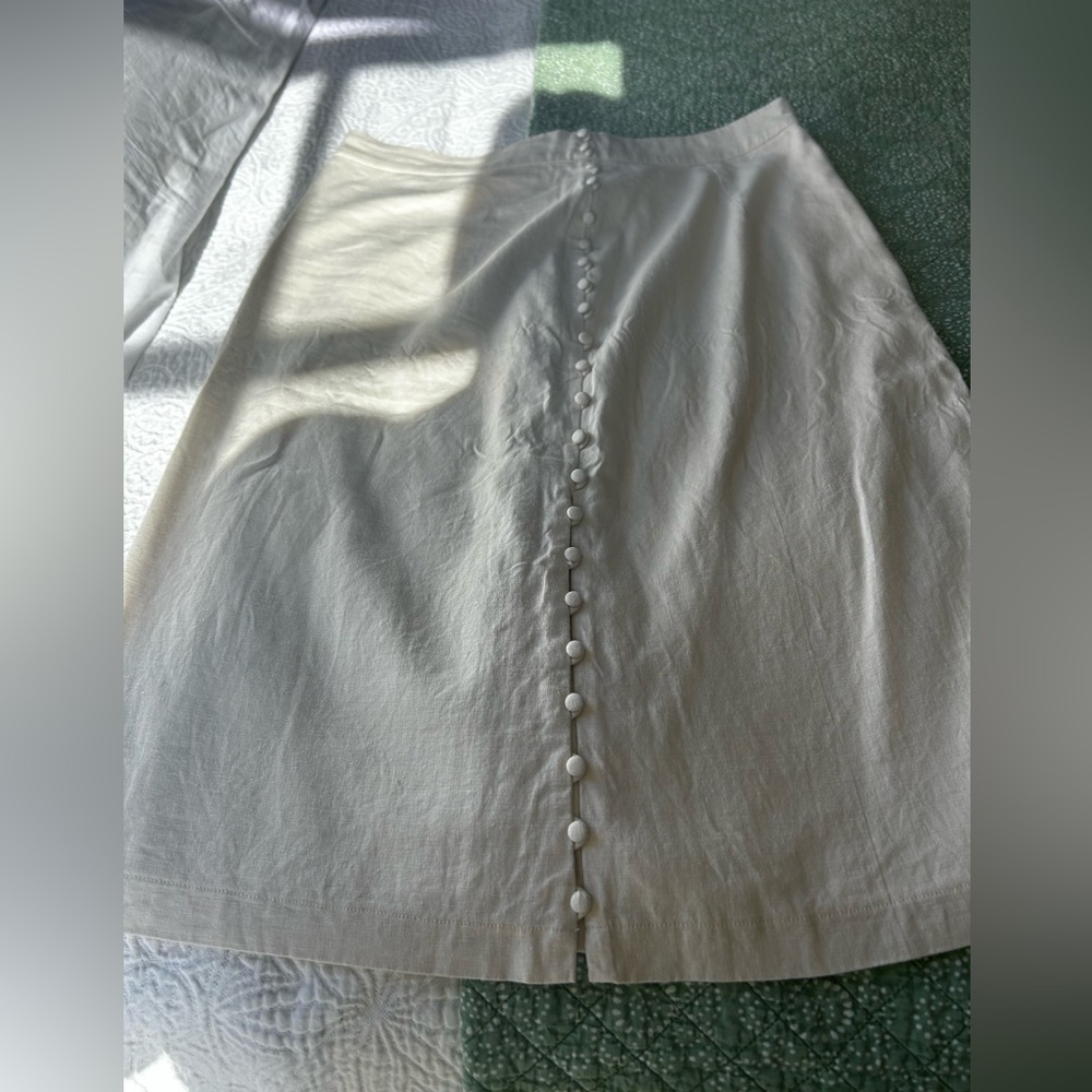 Madewell linen blend cream skirt